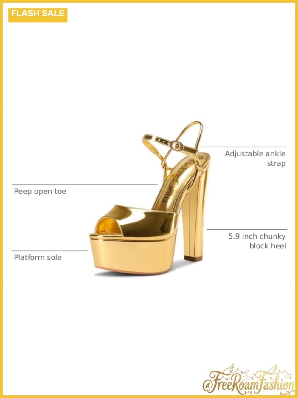 Women's Platform Heeled Sandals Chunky Block Peep Toe Ankle Strap Formal Dress - Picture 2 of 6
